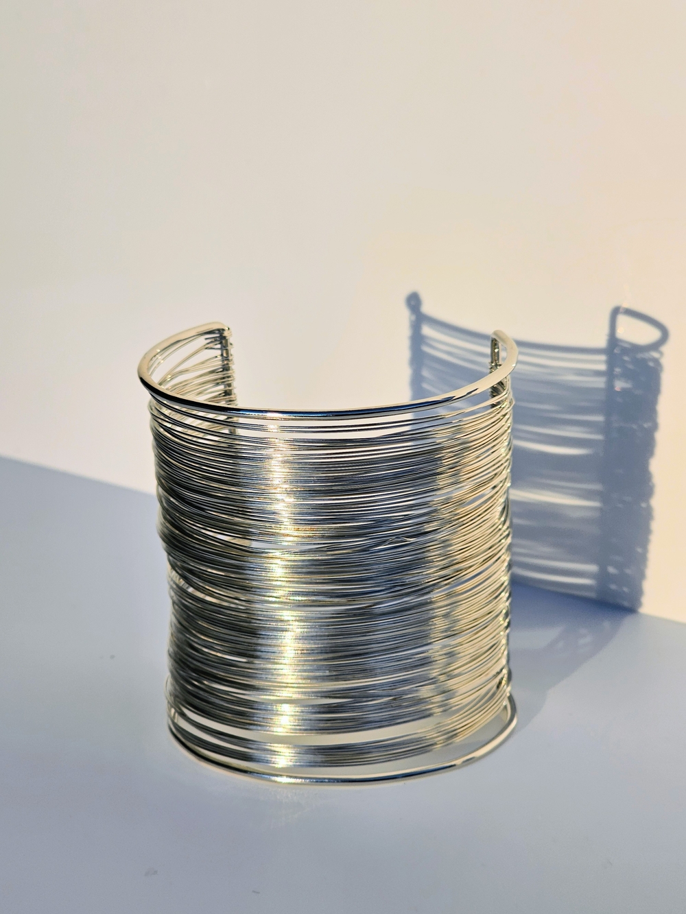 Silver Wire Cuff Bracelet - Women's Accessory
